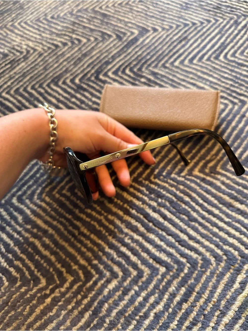 Giorgio Armani Round Sunglasses with Brown Lenses
